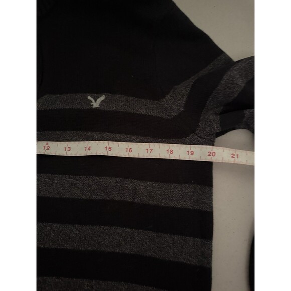 American Eagle Mens Long Sleeve 1/4 Zip Sweater Athletic Fit Stripe L (W39) - Picture 8 of 11